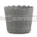 Hordó virágcserép Country 24 cm szürke 515260