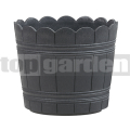 Hordó virágkaspó Country 35 cm antracit 515274