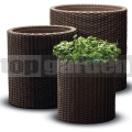 Rattan virágcserép Cylinder - M brown