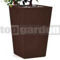 Rattan utánzatú virágkaspó - S brown 228977