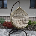 Függő rattan fotel Relax Natur állvánnyal