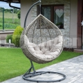 Függő rattan fotel Relax Antik Grey állvánnyal.