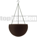Függő rattan virágcserép brown