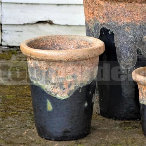 Glazovaný kvetináč Ares Angkor Shiney Black 29 cm Glazovaný kvetináč Ares Angkor Shiney Black 29 cm
