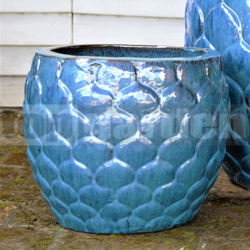Glazovaný květináč Hermes Marble Green 42 cm Glazovaný květináč Hermes Marble Green 42 cm