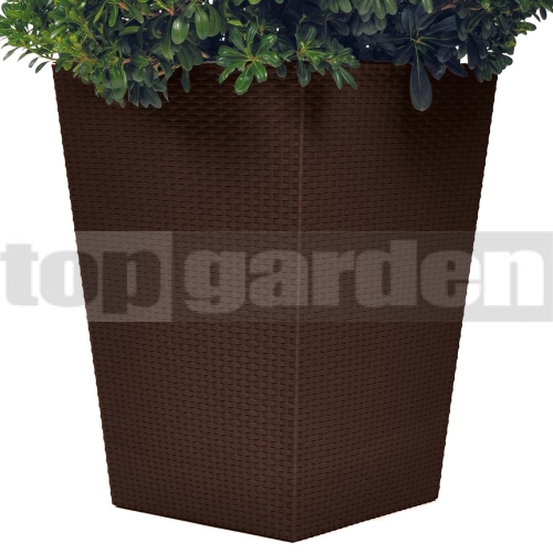 Rattan utánzatú virágcserép - L brown 228925 Rattan utánzatú virágcserép - L brown 228925