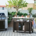 BBQ Záhradný úložný stolík 183L hnedý
